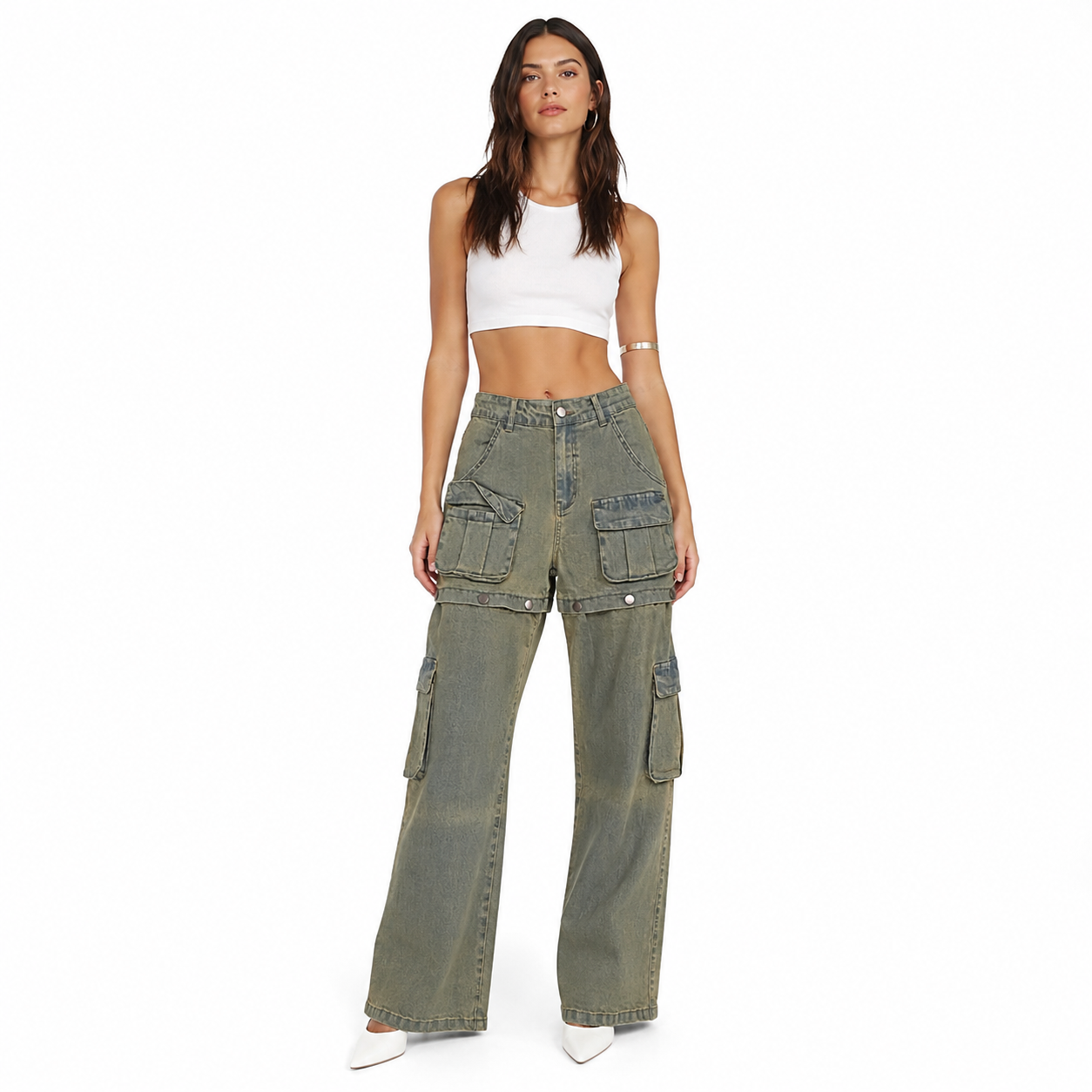HME Women’s Tan High-Rise Jeans
