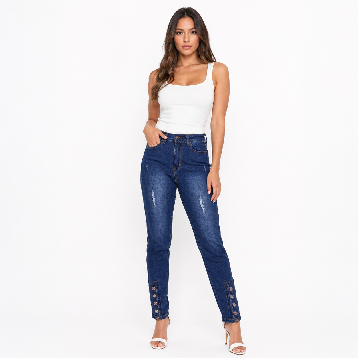 HME Women’s Modern Dark Wash High-Rise Jeans Premium