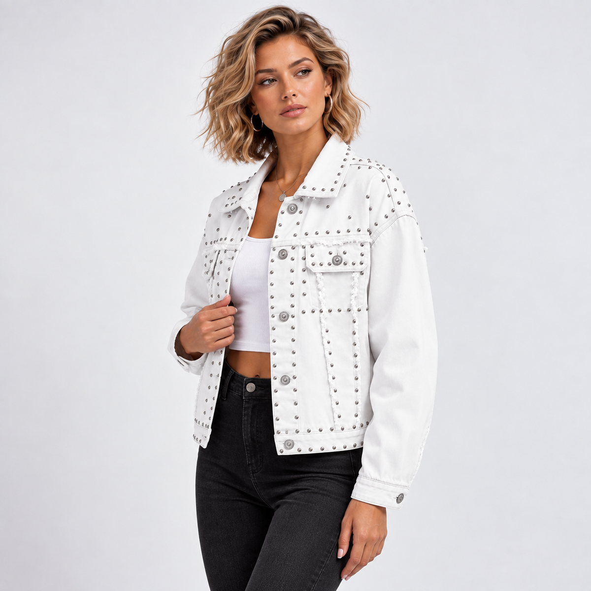 HME Women’s White Denim Jacket