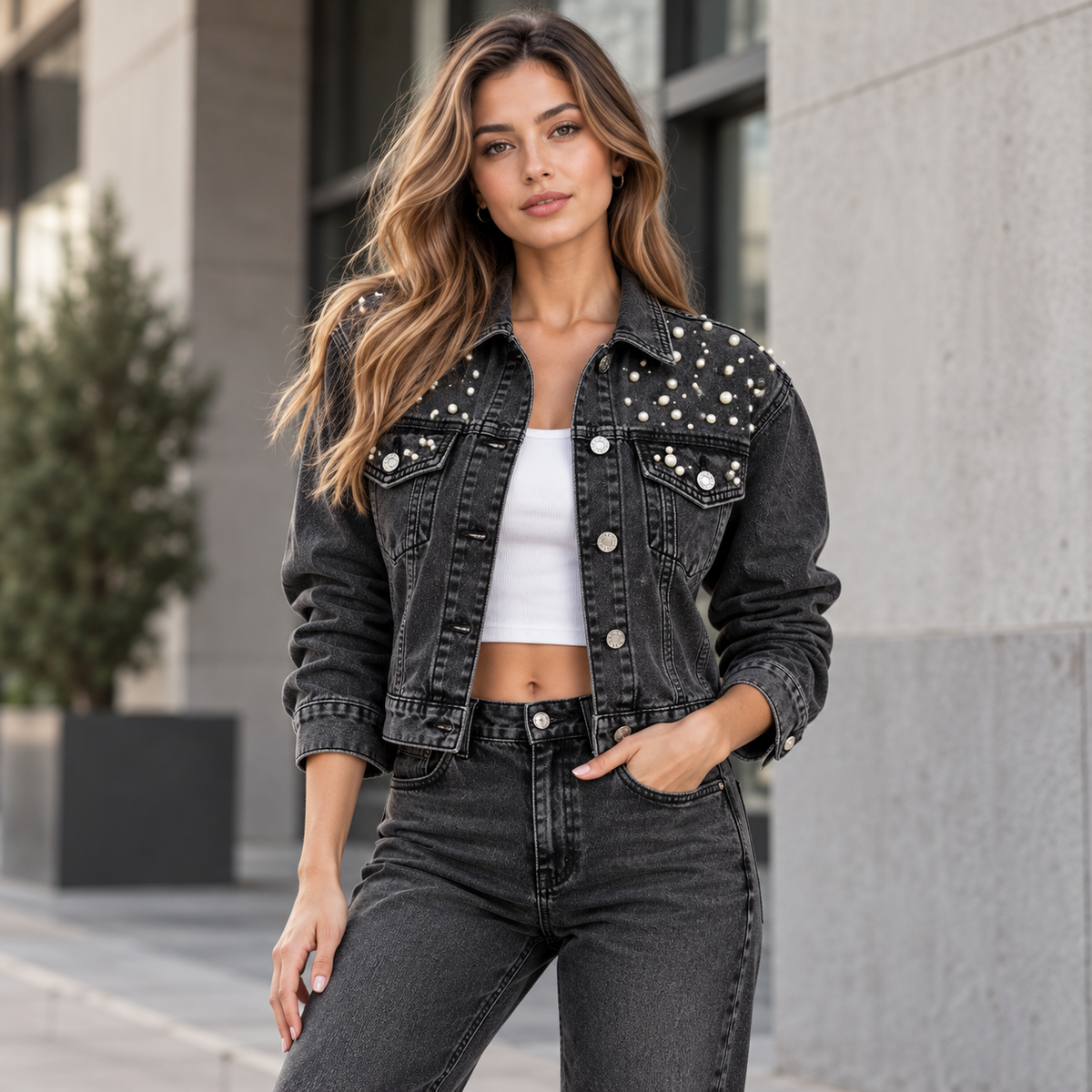 HME Women’s Classic Black Denim Jacket