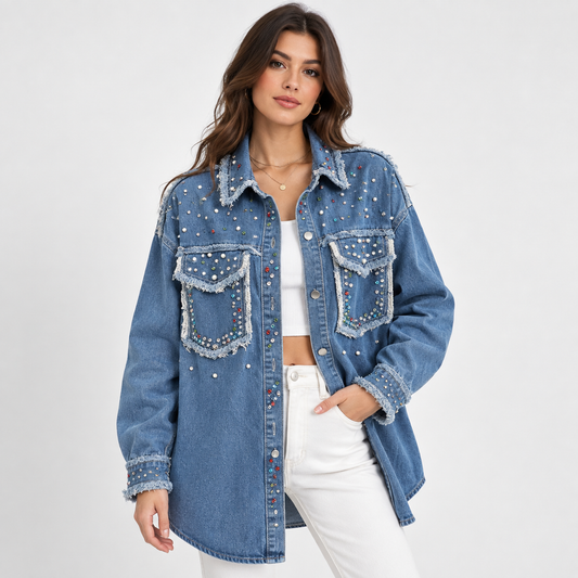 HME Women’s Classic Mid Wash Denim Jacket