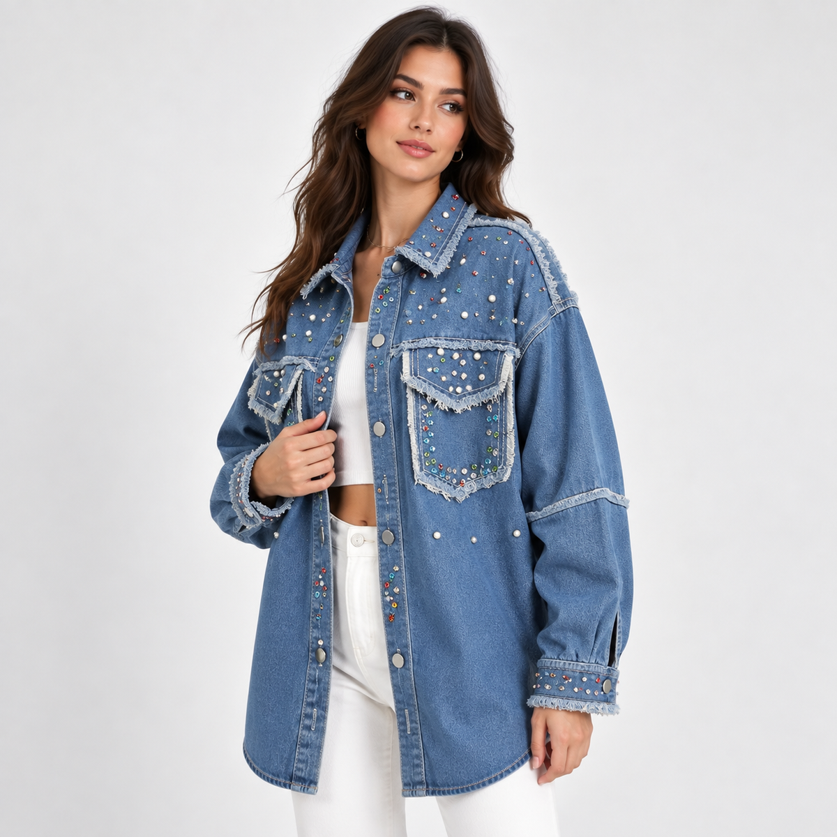 HME Women’s Classic Mid Wash Denim Jacket