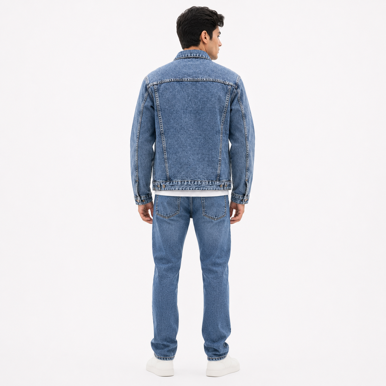 HME Men's Mid Blue Denim Trucker Jacket