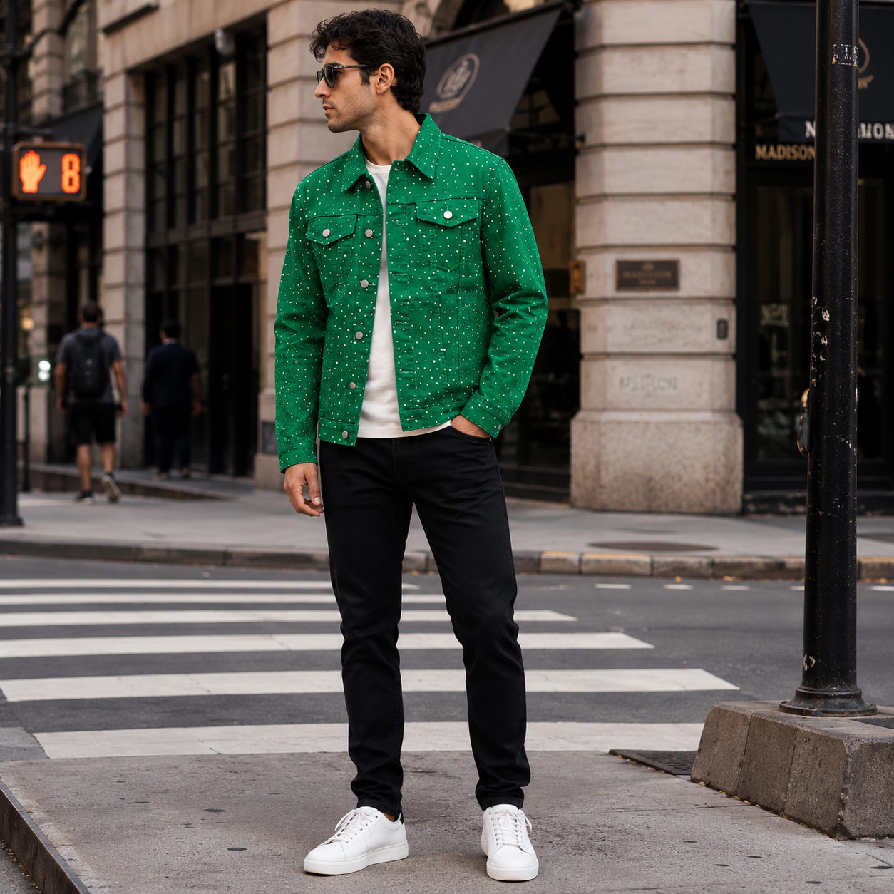 HME Men’s Olive Green Denim Trucker Jacket