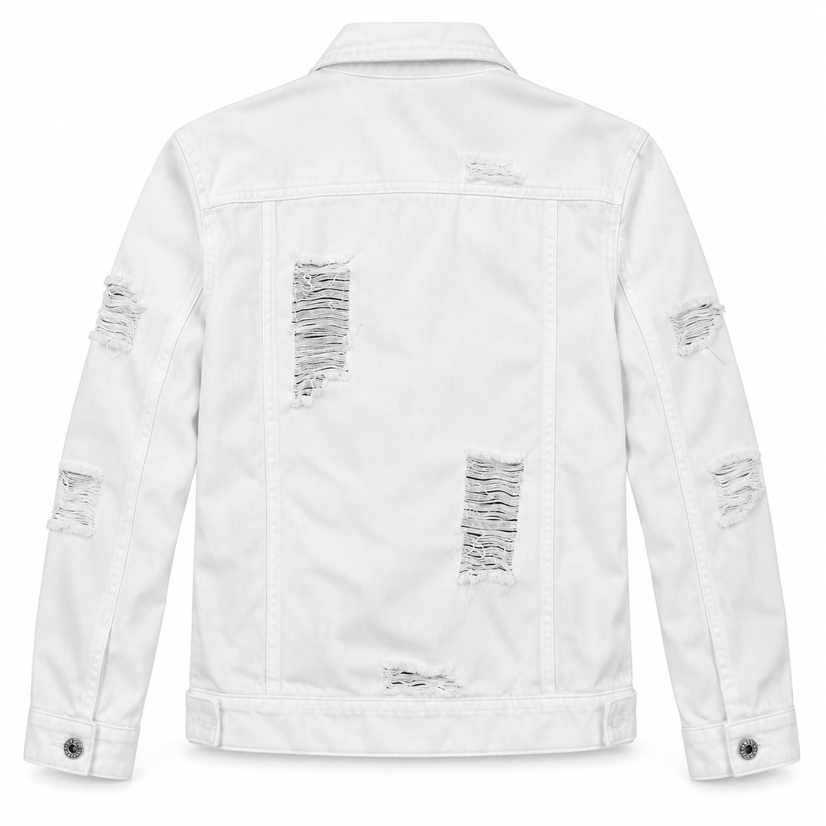 HME Men's Classic White Denim Trucker Jacket