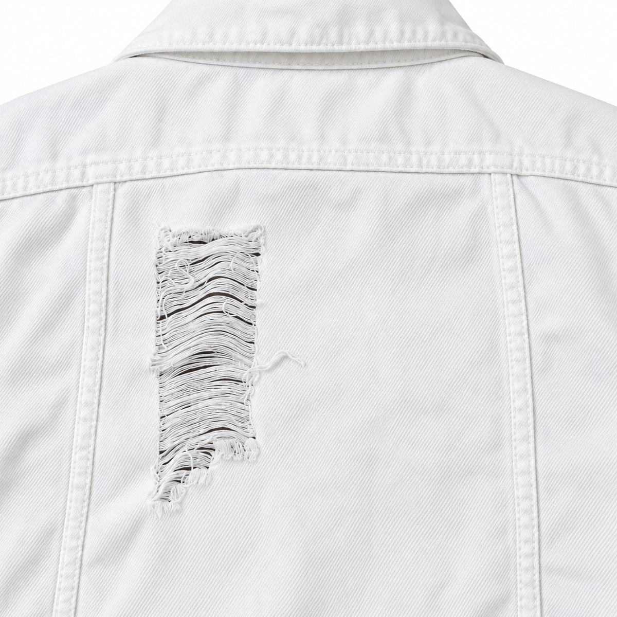 HME Men's Classic White Denim Trucker Jacket