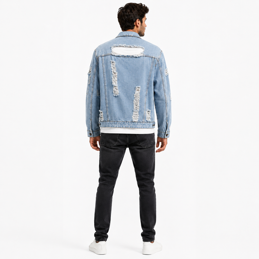 HME Men's Original Light Blue Denim Trucker Jacket