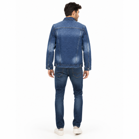 HME Men's Signature Dark Blue Denim Trucker Jacket