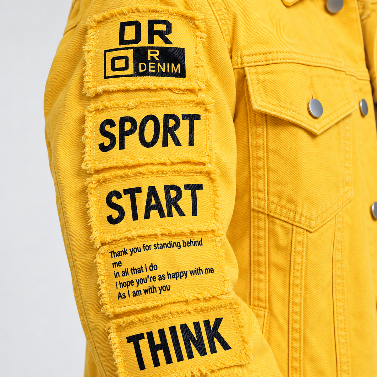 HME Men's Classic Yellow Denim Trucker Jacket