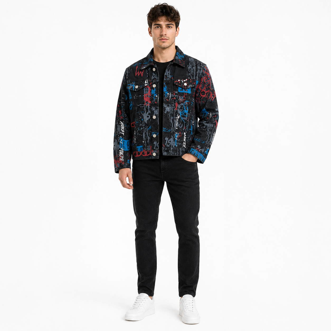 HME Men’s Icon Black Denim Trucker Jacket