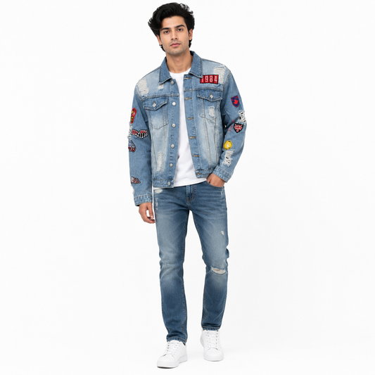 HME Men's Everyday Light Blue Denim Trucker Jacket