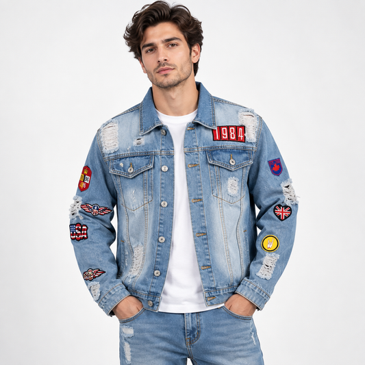 HME Men's Everyday Light Blue Denim Trucker Jacket