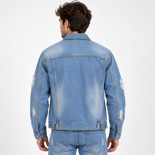 HME Men's Everyday Light Blue Denim Trucker Jacket