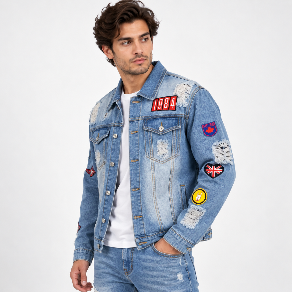 HME Men's Everyday Light Blue Denim Trucker Jacket