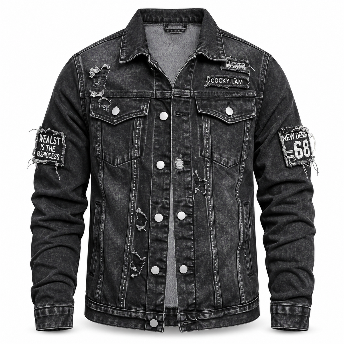 HME Men’s Original Black Denim Trucker Jacket