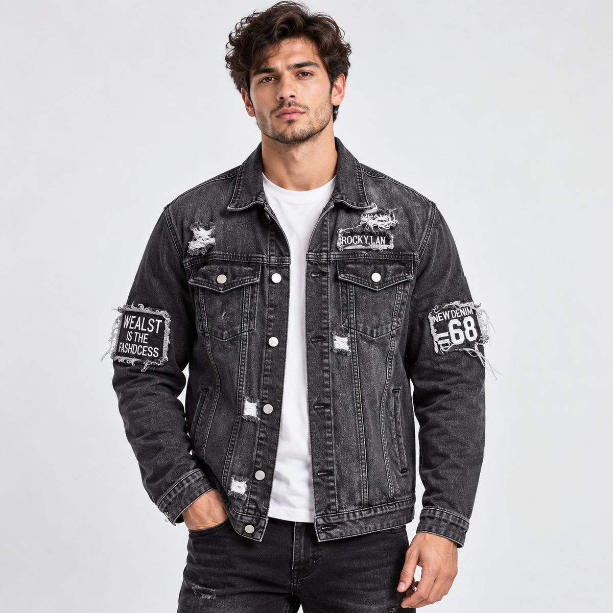 HME Men’s Original Black Denim Trucker Jacket