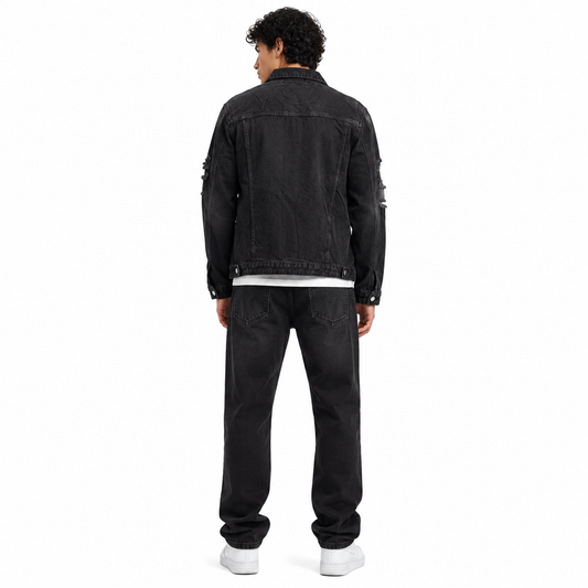 HME Men's Everyday Black Denim Trucker Jacket
