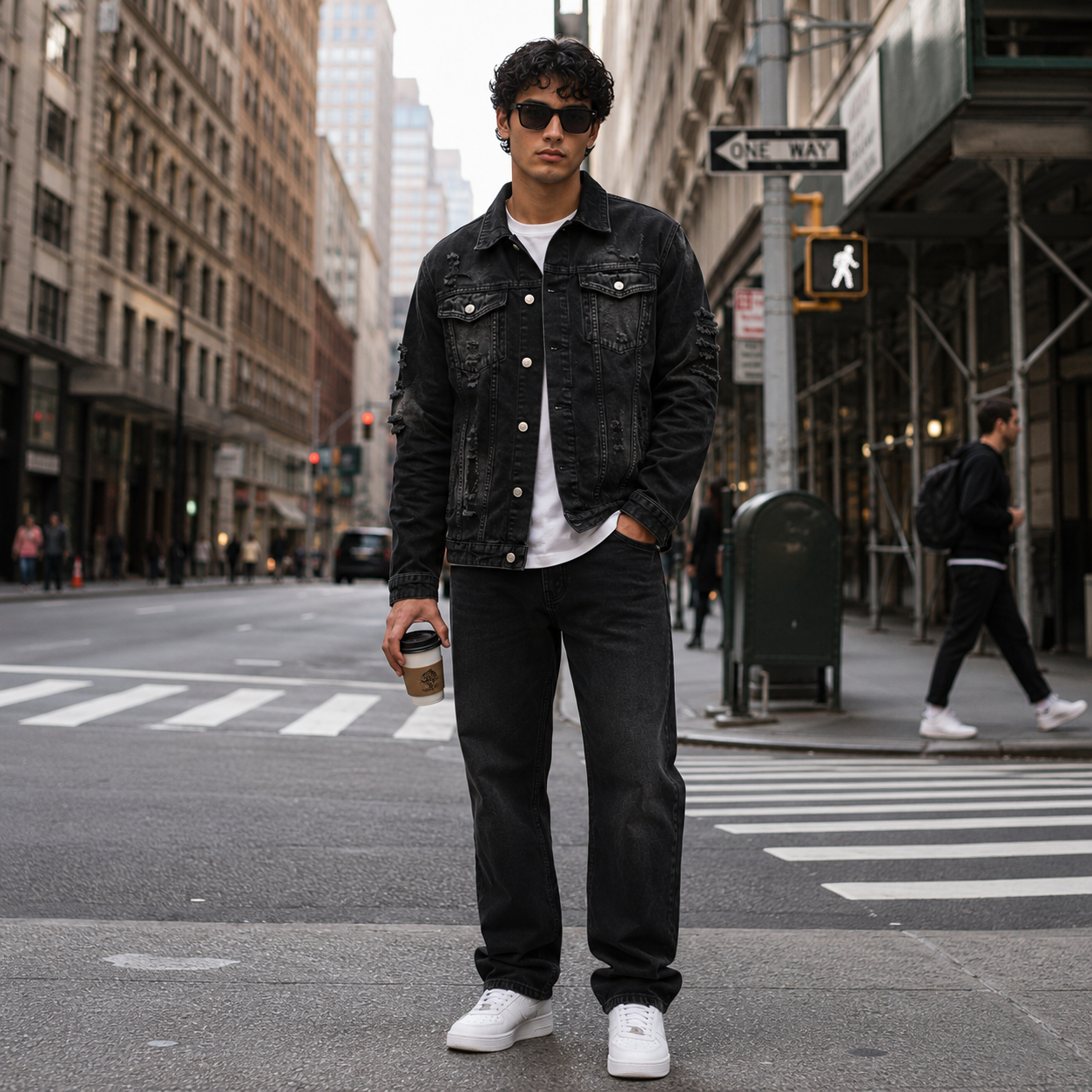 HME Men's Everyday Black Denim Trucker Jacket