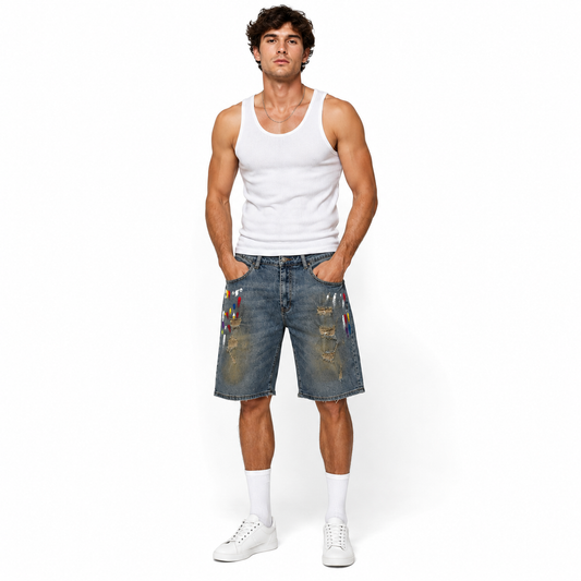 HME Men’s Luxe Light Wash Denim Shorts