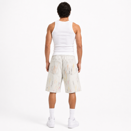 HME Men’s White Denim Shorts