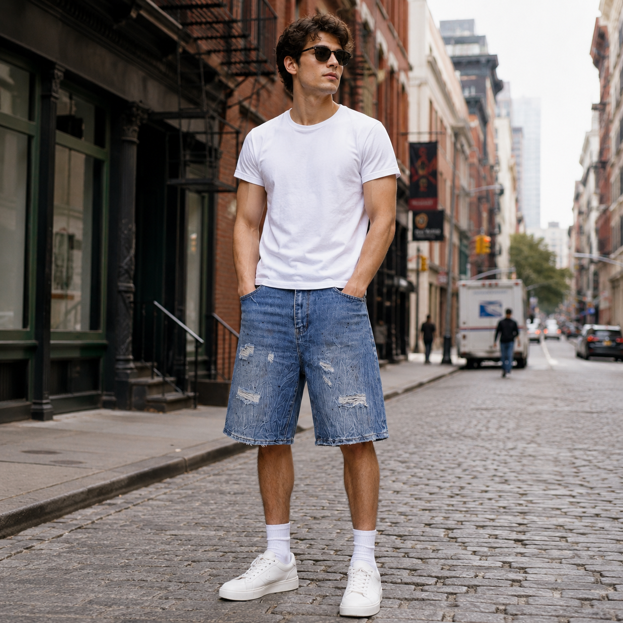 HME Men’s Premium Grey Denim Shorts