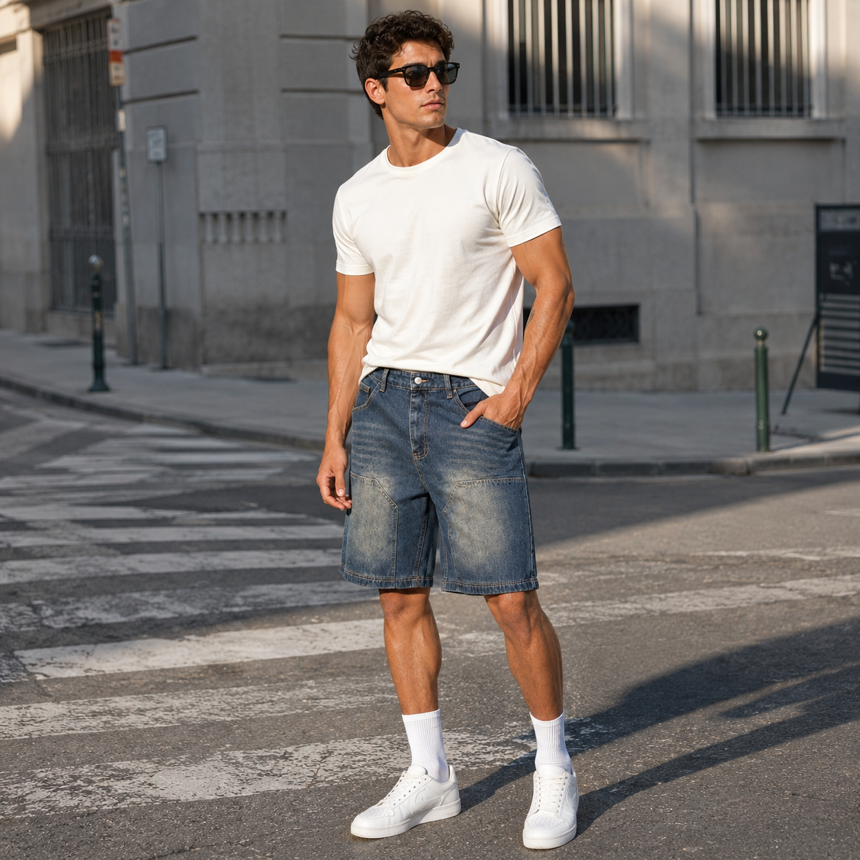 HME Men’s Charcoal Denim Shorts