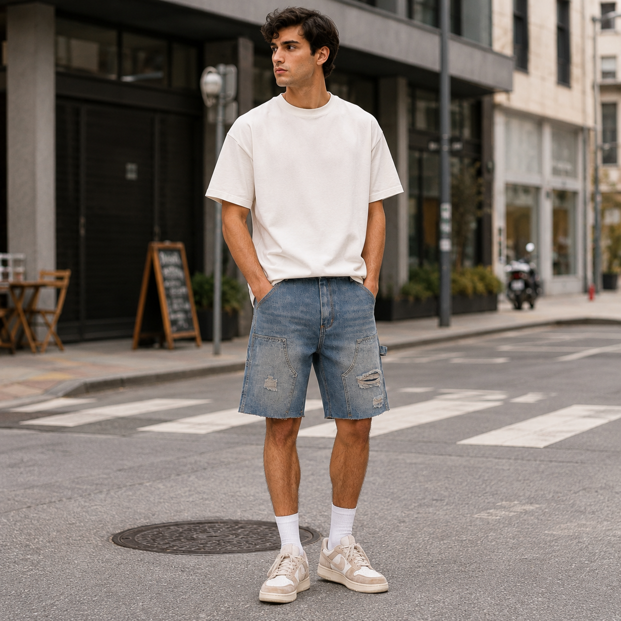 HME Men’s Studio Light Wash Denim Shorts