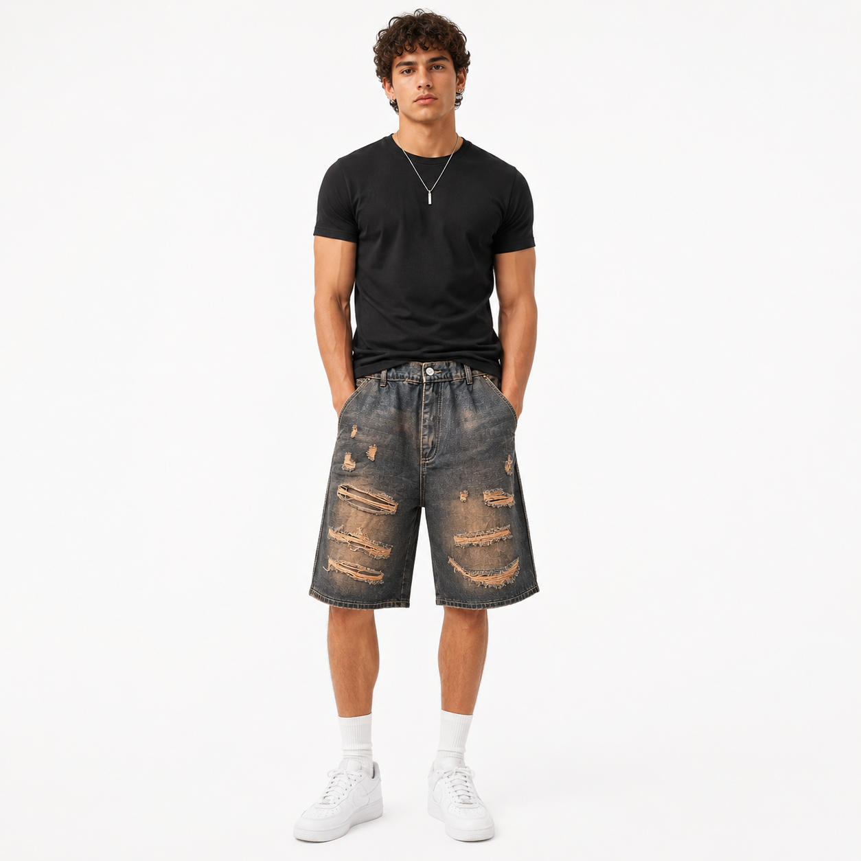 HME Men’s Classic Grey Denim Shorts