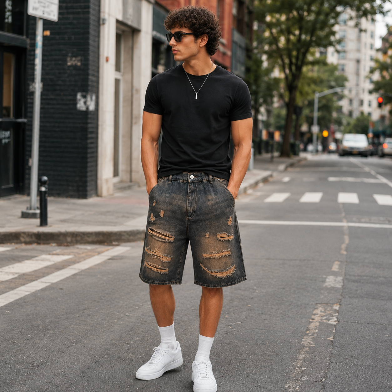 HME Men’s Classic Grey Denim Shorts