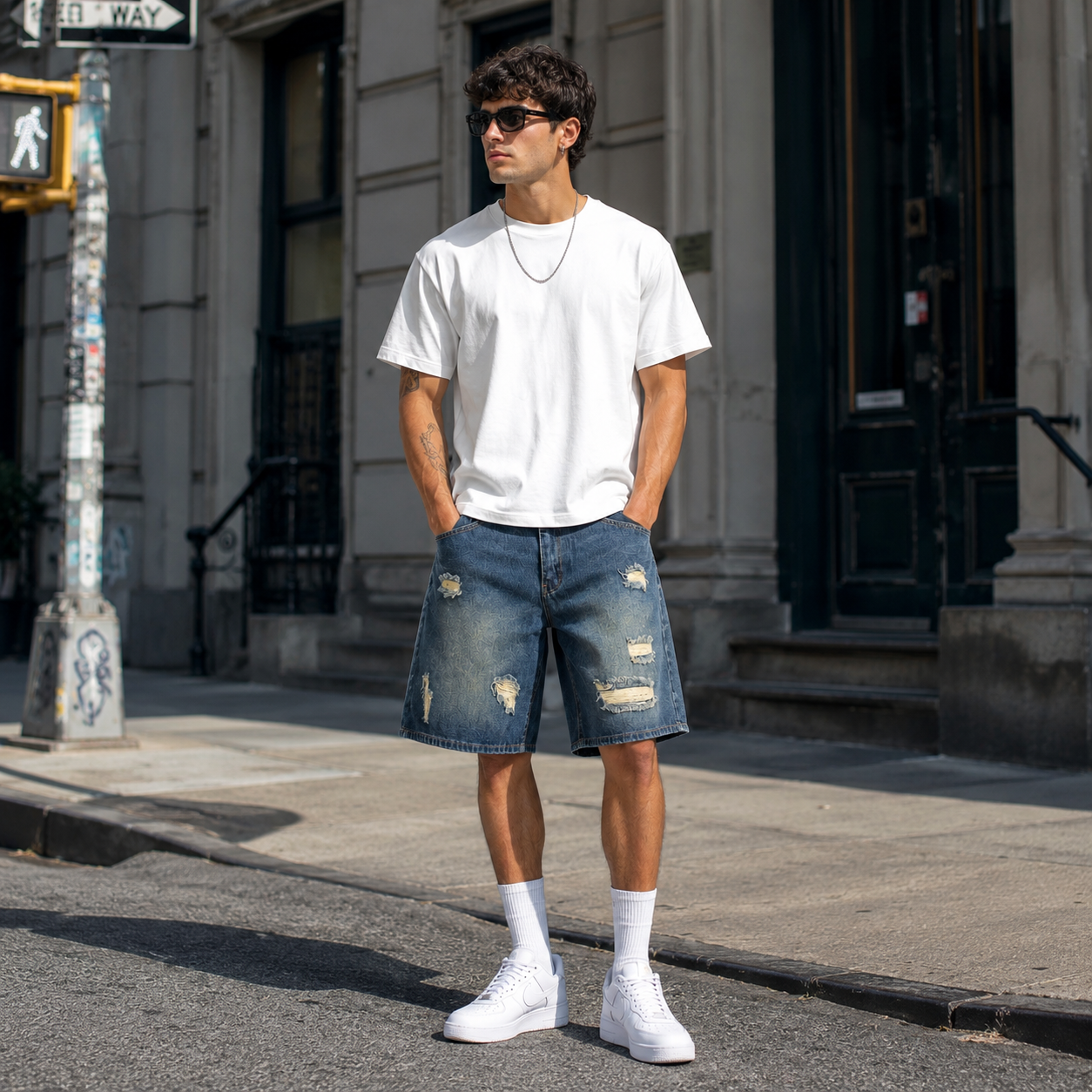 HME Men’s Tan Denim Shorts