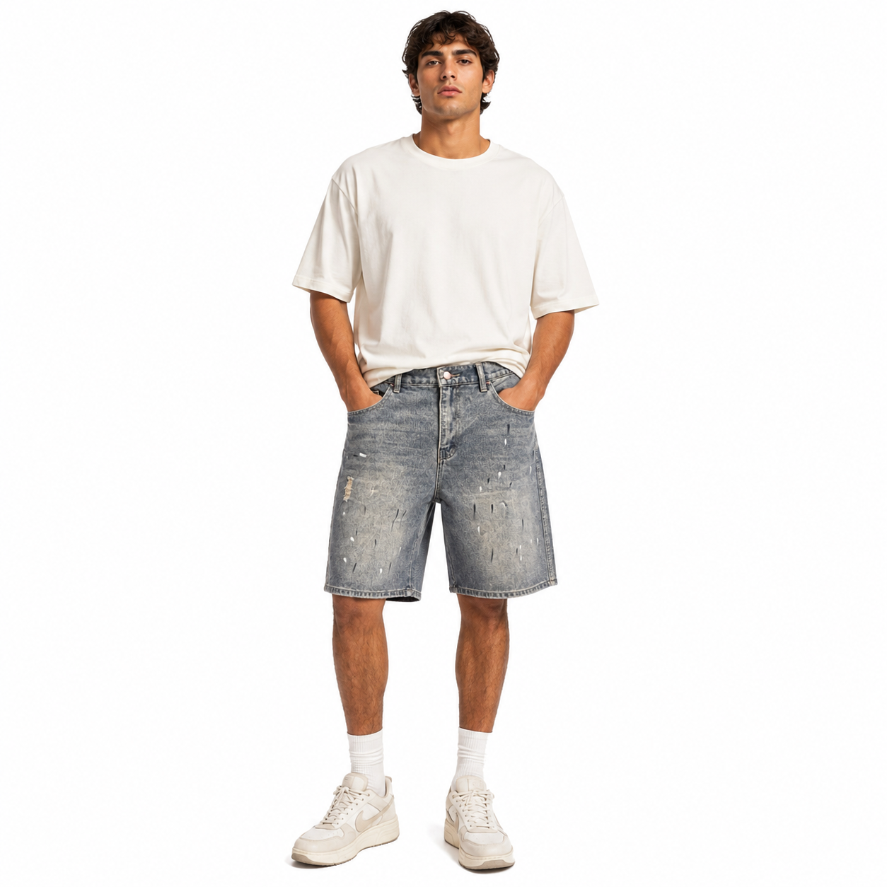 HME Men’s Essential Light Wash Denim Shorts