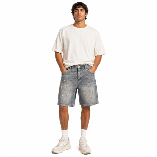 HME Men’s Essential Light Wash Denim Shorts