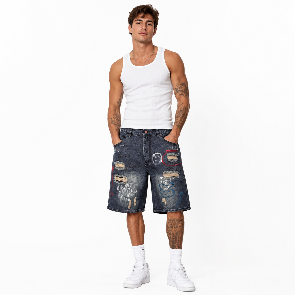 HME Men’s Premium Dark Wash Denim Shorts