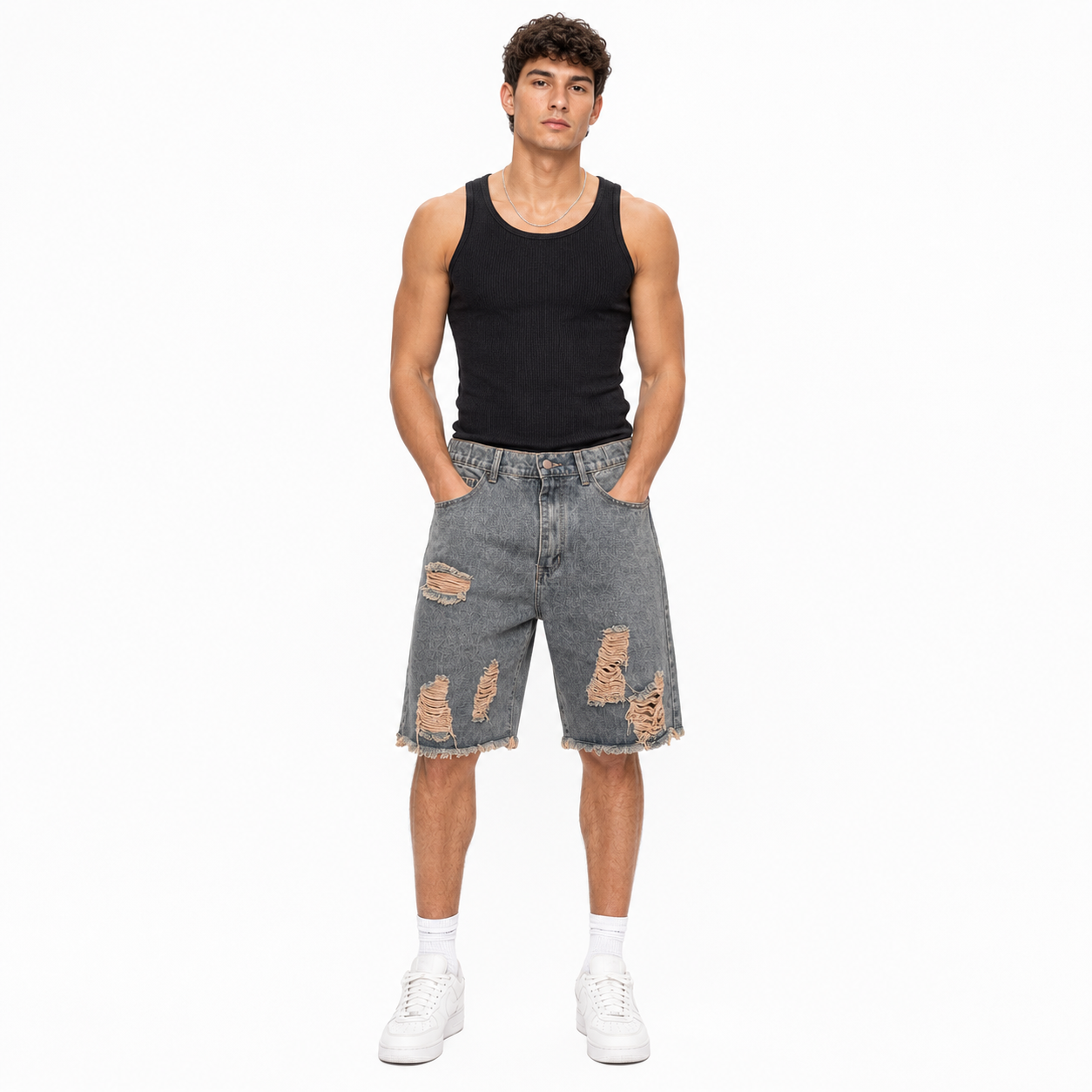 HME Men’s Premium Light Wash Denim Shorts