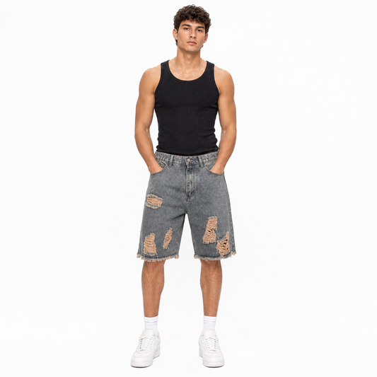 HME Men’s Premium Light Wash Denim Shorts