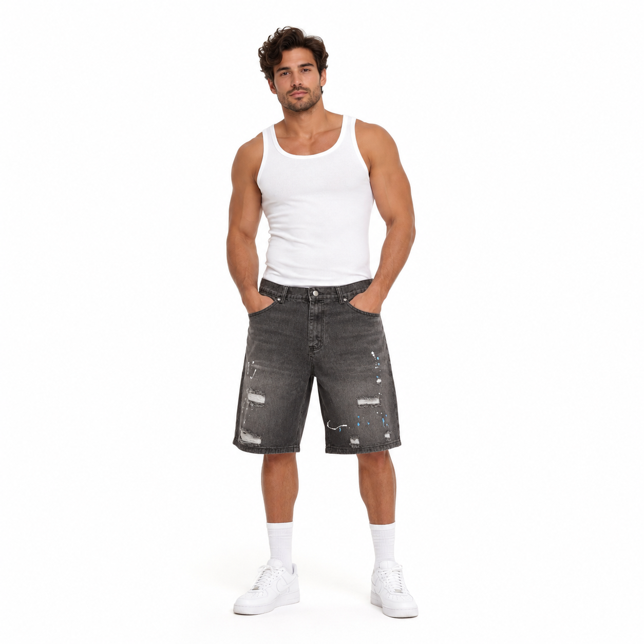 HME Men’s Black Denim Shorts
