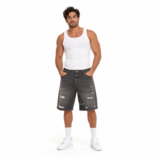HME Men’s Black Denim Shorts