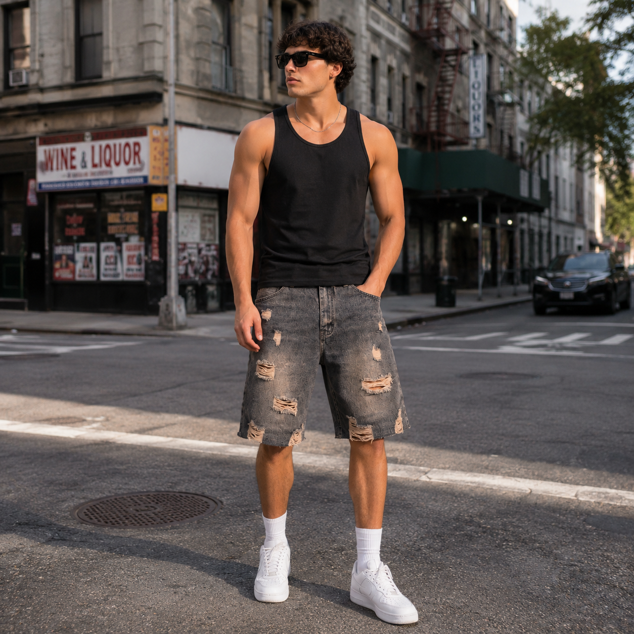 HME Men’s Classic Brown Denim Shorts