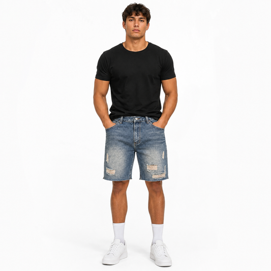 HME Men’s Modern Light Wash Denim Shorts