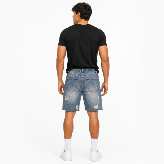 HME Men’s Modern Light Wash Denim Shorts